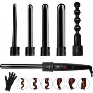 Fer &agrave; Boucler 6 en 1 Boucleur Cheveux de 80-230℃ Fer &agrave; Friser en C&eacute;ramique Fer &agrave; Friser Professionnels Interchangeable