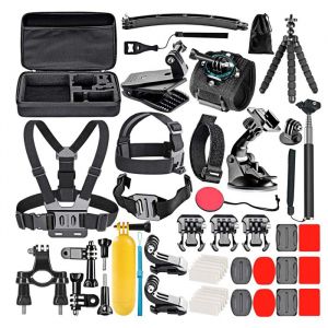 Wozwe® 50 en 1 Kit daccessoires pour Caméra dAction Compatible avec GoPro / DJI OSMO / Insta360 / SJCAM / AKASO / APEMAN etc.