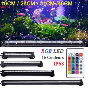 LED Eclairage Aquarium - 16CM - &Eacute;tanche Lampe Tube Dimmable avec T&eacute;l&eacute;commande 5050 RGB Fish Tank Lumi&egrave;re - pour Plante Poisson