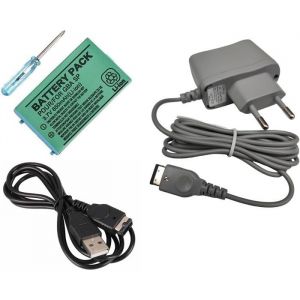 Link-e : Pack daccessoires compatible avec la console Nintendo GBA SP (Gameboy Advance SP) chargeur cable et batterie
