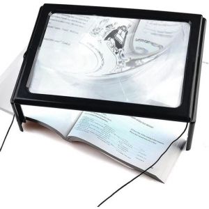 Loupe de lecture LED XXL MAVURA - Loupe d&eacute;paule pliable avec lumi&egrave;re LED et sangle de cou - Noir