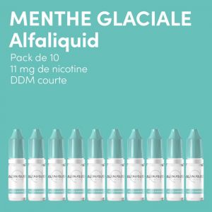 E-LIQUIDE MENTHE GLACIALE ALFALIQUID V1 11MG X10 70/30