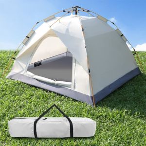 Tente De Camping 3-4 Personnes Tente Automatique Instantanée Tente Pop-up Ultra Légère Imperméable Et Solaire Tente Dôme Légère