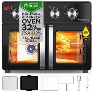 Mini Four et Friteuse &agrave; Air chaud 32L &ndash; TurboTronic AF32MFD &ndash; 12 Programmes &ndash; Temp&eacute;rature 25-230 &deg;C &ndash; Acier inoxydable &ndash; Argent