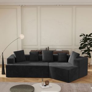 canap&eacute; modulable LEYTN - 3 places - canap&eacute; combin&eacute; nuage moderne - 307x159x67-Noir