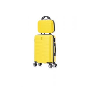 CELIMS FRANCE - Valise Cabine 55x35x25 Easyjet avec Vanity Week-End  Valise Cabine 55cm  Valise ABS  Cadenas Intégrée  Jaune