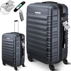 KESSER® Valise rigide de Voyage 84L Avec Roulettes et Poignée ABS Trolley Avec Serrure Anthracite
