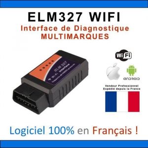 Interface de diagnostic automobile - ELM 327 - Wi-Fi - Universelle - OBD2 - Multimarque