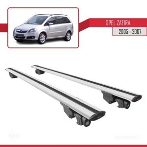 Pour Opel Zafira 2005-2007 HOOK Barres de Toit Railing Porte-Bagages de voiture Avec verrouillable Alu Gris