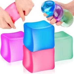 Balle Anti-Stress - - 4PCS - Cube Balle Stress - Boule Anti Stress Adulte - Balle Anti-Stress Glaçon Fidget Toys
