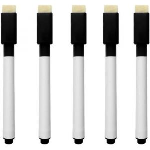5X Feutre Marqueur NOIR effa&ccedil;able Tableau Blanc type Velleda Whiteboard Marker