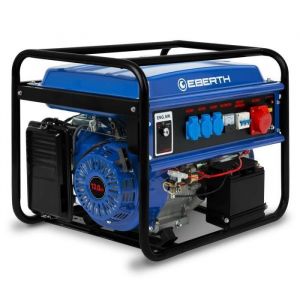 EBERTH 5500 Watt Groupe electrogene Generateur electrique portable moteur à essence 13 CV 4 temps 1x400V 3x230V 1x12V 3 phases