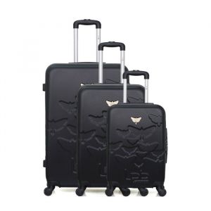 LPB LUGGAGE - Set de 3 Valises AELYS 75 cm 4 Roues - noir