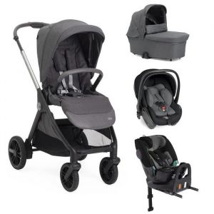 CHICCO - Poussette Trio Bellagio 2 + First Seat Recline + Nacelle Flexi + Fullseat 360 avec base Black Satin