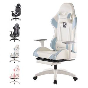 FOXSPORT-Chaise de jeu-ergonomique-fauteuil gaming-avec repose-pieds-accoudoirs3d-Chevalier de la lune- charge 200 kg-bleu