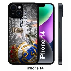 Coque iphone 14 - ronaldo cr7 real madrid - silicone - noir