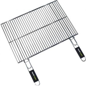 Grille Acier Pour Barbecue Charbon - Cookin Garden - Grille rectangulaire double - 60 x 40 cm