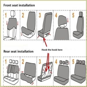 Cocosity housse de si&egrave;ge auto Housses de si&egrave;ge de voiture universelles appuie-t&ecirc;te et arri&egrave;re housse de moto interieur Bleu Rouge
