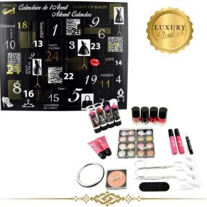 Calendrier de lavent - Gloss - 24 pièces - Noir et blanc - Pour femmes - À partir de 16 ans