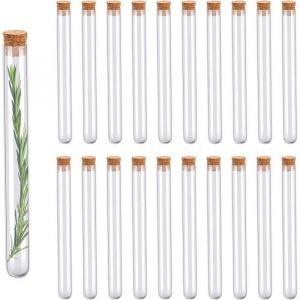 20x Tube à Essai en Verre 18ml  Contenant à Dragées Bonbons Fleurs et Épices  Décoration et Souvenirs de Mariage
