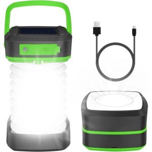 Lampe Solaire Camping USB Rechargeable Pliable 3 Modes déclairage IPX4 Etanche pour CampingBivouacPêcheRandonnéeUrgence