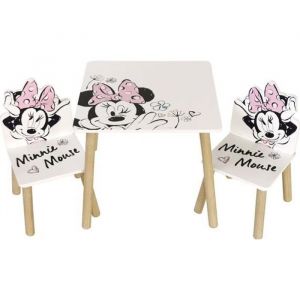 Set de table et 2 chaises en bois de Disney Minnie