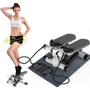 Mini Stepper Exercise Fitness Stepper HomeTrainer Up-Down-Stepper avec Cordons de reacute sistance et eacute cran LCD Exercise