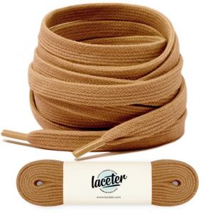 Lacets plats marron clair 120 cm Largeur 8mm Lacet marron pour basket et chausures