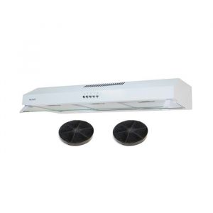 BELDEKO - Hotte casquette / Visière / Rivage 90 cm - Blanche - 200W - Double moteur - 438 m3/H