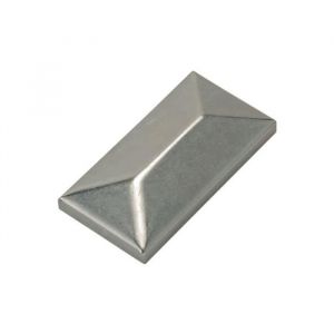 Chapeau de pilier rectangulaire - Acier - 50 x 100 mm - Gris - À peindre ou galvaniser