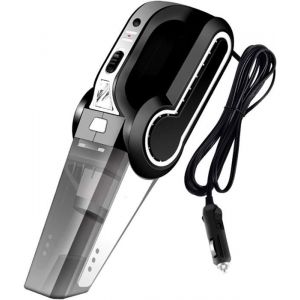 Aspirateur de voiture Portable 4 en 1 DC 12V 120W avec jauge de pneus humides et secs gonfleur de pneus Accessoires pour aspirateur