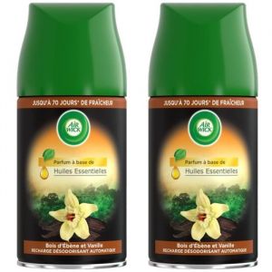 AIR WICK Lot de 2 Desodorisants Maison Recharge FreshMatic Bois ET Vanille 250ml