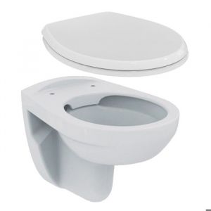 Ideal Standard Pack WC suspendu sans bride + abattant Eurovit (Porcher Rimless)