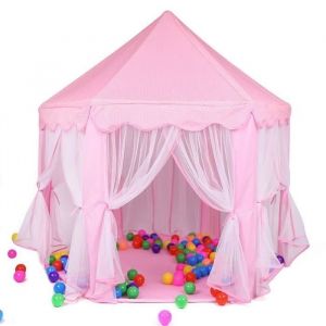 Tente de Jeu pour Enfants Princesse Pop Up - Grande Maison de Jouet - Rose - Polyester - 55 x 53