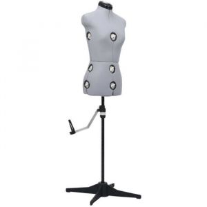 3649NEW-Mannequin de Couturede Vitrinede robe Buste D&eacute;coratif de Femme R&eacute;glable Gris S Taille 33-40