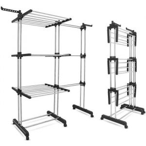 Séchoir à Linge Extensible Réglable sur 3 Couches Tancarville Grand Capacité 45 KG Étendoir Linge Intérieur Étendage à Linge46