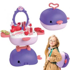 Jouet de Coiffeuse Enfant 3 en 1 Jouets de Maquillage Jeu de Rôle Cadeaux pour Filles de 4 5 6 ans