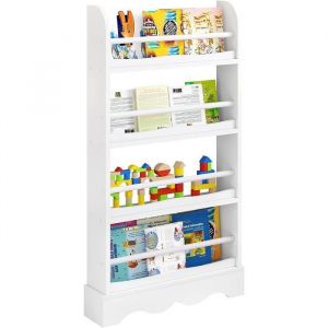 Bibliothèque Étagère de Rangement pour Enfants Meuble Mural en Bois et MDF pour Chambre denfants 60x12x108cm Blanc 0025ETSJ
