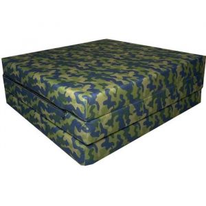 Matelas pliant - Camouflage bleu marine - 180x65x7 cm - Déhoussable - Mousse polyuréthane - 1 place