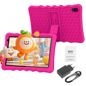 Tablette Android 10 Pouces Enfant Tablette avec Case 4GB RAM+64 GB ROM 2+5MP Camera 5000mAh Rose Tablette Bon March&eacute;