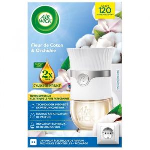 Diffuseur Electrique désodorisant Huiles essentielles Fleur de Coton et Orchidée