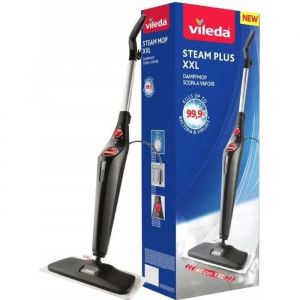 Balai vapeur - VILEDA - Steam Mop XXL - Tampon de nettoyage pivotant - Lavable - Noir