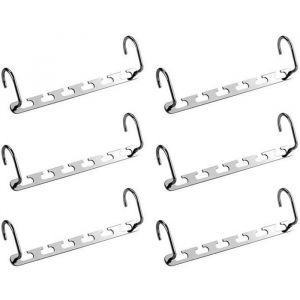 Cintre Magique en M&eacute;tal Inox - Cintre Multiple - Gain de Place - 2 Crochets Amovibles - Pour V&ecirc;tements Suspendus