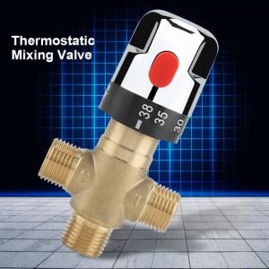 G1 - 2 3 voies  Massif Mitigeur Thermostatique Robinet M&eacute;langeur lEau Froide Chaude Robinet Temp&eacute;rature Fixe en Laiton