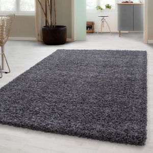 Carpetsale24 Uni Tapis de Salon Shaggy Uni Tapis Gris 140x200 cm Chambre Tapis Poil Long Moelleux et Doux