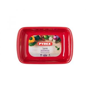 Plat Four Rectangulaire - Pyrex - Supreme - 30x20 cm - C&eacute;ramique - Rouge