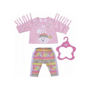 Habit Poup&eacute;e 39 - 46 CM : Ensemble Jogging + Pull Rose Et Lapin Baby Born - V&ecirc;tement Accessoire Poup&eacute;e et Poupon Zapf