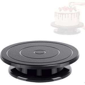 Plateau à Gâteau Rotatif 1Pcs Plateau Tournant Gateau 27cm Plateau Tournant Patisserie Accessoires pour Pâtisserie Noir