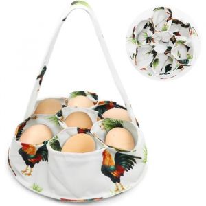 Panier de collection d&oelig;ufs 20cm pour &oelig;ufs frais avec 7 sacs sacs de collecte d&oelig;ufs pour poulailler poules &oelig;ufs de P&acirc;ques
