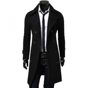 Duffle Coat Manteau En Laine Homme - Funmoon - Noir - Homme - Adulte